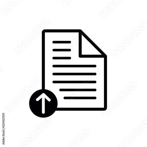 folder icon with document. Vector icon to send document, Send file, Upload, Attach document, Add file, Send document, Request to send file, Select file on white background