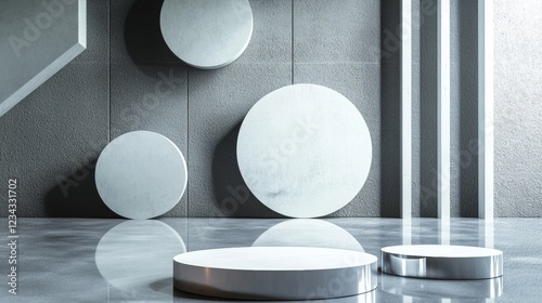 Minimalist geometric decor with circular shapes