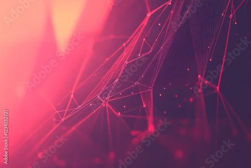 Abstract Pink and Purple Network Connection Visualization