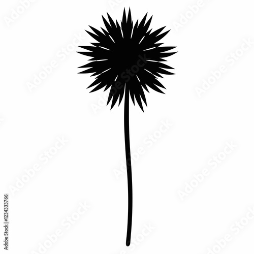 Minimalist Salsify Plant Silhouette Design