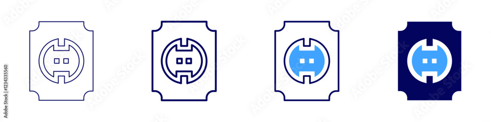 Obraz premium Sockets icon in 4 different styles. Thin Line, Line, Bold, and Bold Line. Duotone style. Editable stroke
