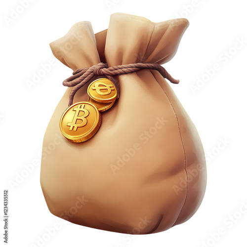 PNG Bitcoin Treasure Against Transparent Background for Cryptocurrency, Finance, or Digital Asset Design Projects photo