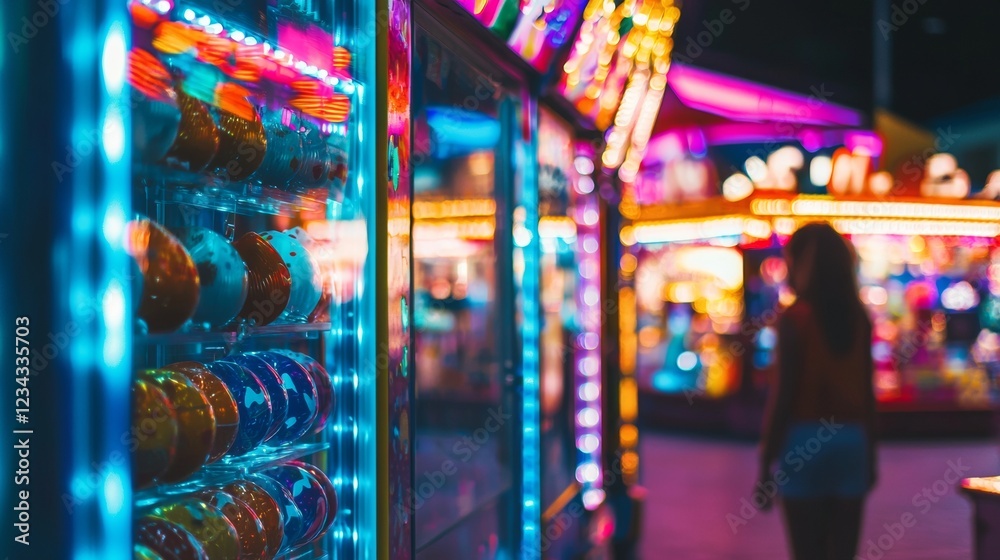 Obraz premium Colorful carnival lights at night