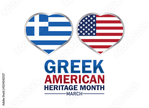 Greek American Heritage Month. March. Holiday concept. Template for background, banner, card, poster with text inscription. Vector illustration