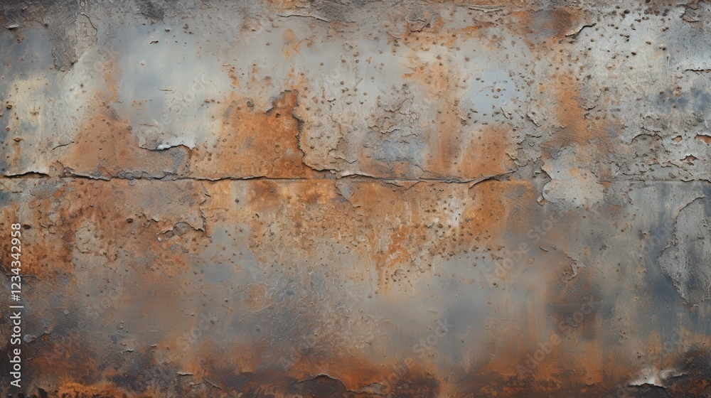 Faded and Chipping Metal Panel with Rusty Texture and Weathered Surface for Industrial or Vintage Background Use Faded and Chipping Metal Panel with Rusty Texture and Weathered Surface for Industrial or Vintage Background Use