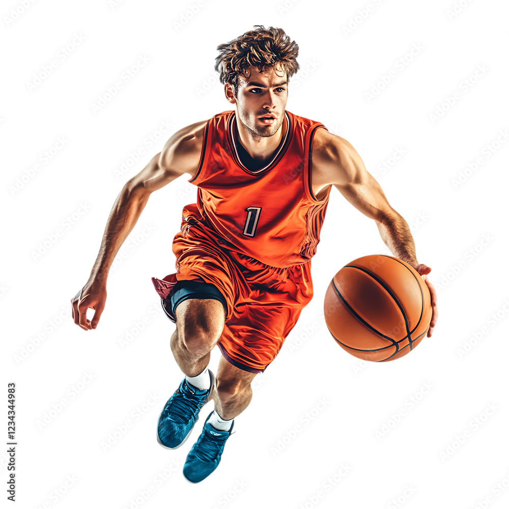 PNG Basketball Player with a Ball Against Transparent Background for Sports, Athletic, or Team Branding Projects PNG Basketball Player with a Ball Against Transparent Background for Sports, Athletic, or Team Branding Projects