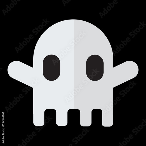 Ghost Skull Icon with Arms in Flat Design  Icon vector