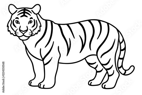 Minimalist Tiger Single Line Vector Design