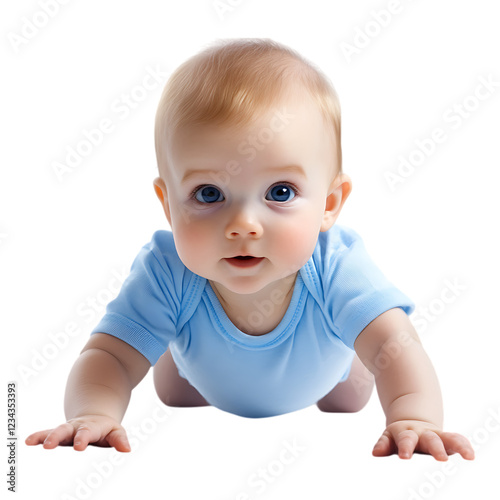 PNG Cute Baby Against Transparent Background for Baby Products, Nursery Decor, or Childcare Branding Projects photo