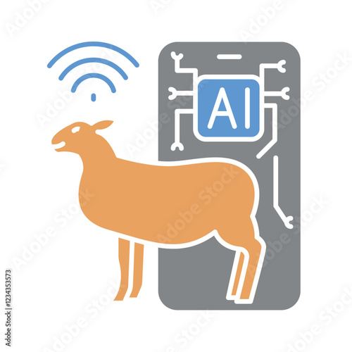 AI in Predictive Analysis flat icon.