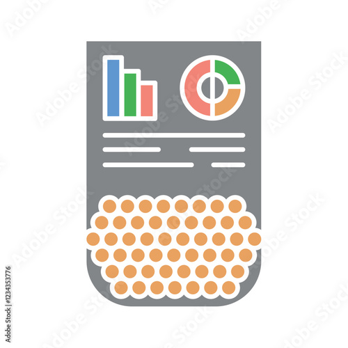 Feed analysis flat icon.