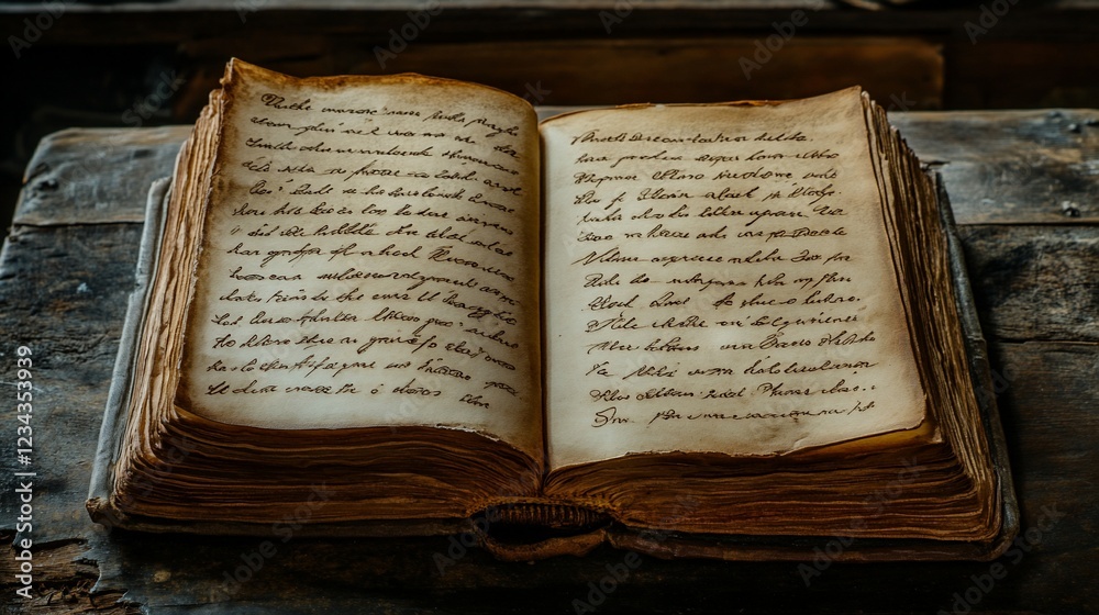 Fototapeta premium Antique Manuscript: A Glimpse into the Past