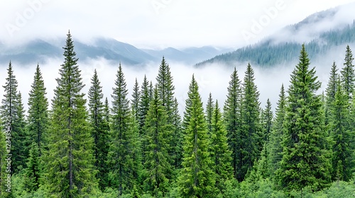 Misty nature landscape