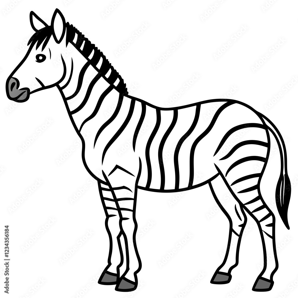 Minimalist Zebra Line Art Vector Minimalist Zebra Line Art Vector