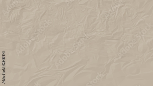 Brown crumpled paper texture. Recycled crumpled and folded craft paper texture as background. Crumpled white paper with copy space for text. 