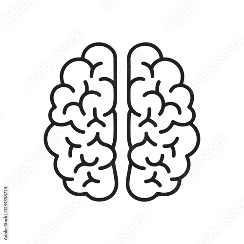 Human brain icon - vector illustration.