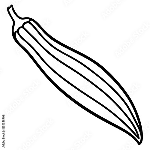 Okra in a Single Stroke Vector Art