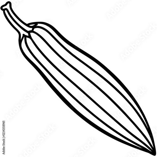 Okra in a Single Stroke Vector Art