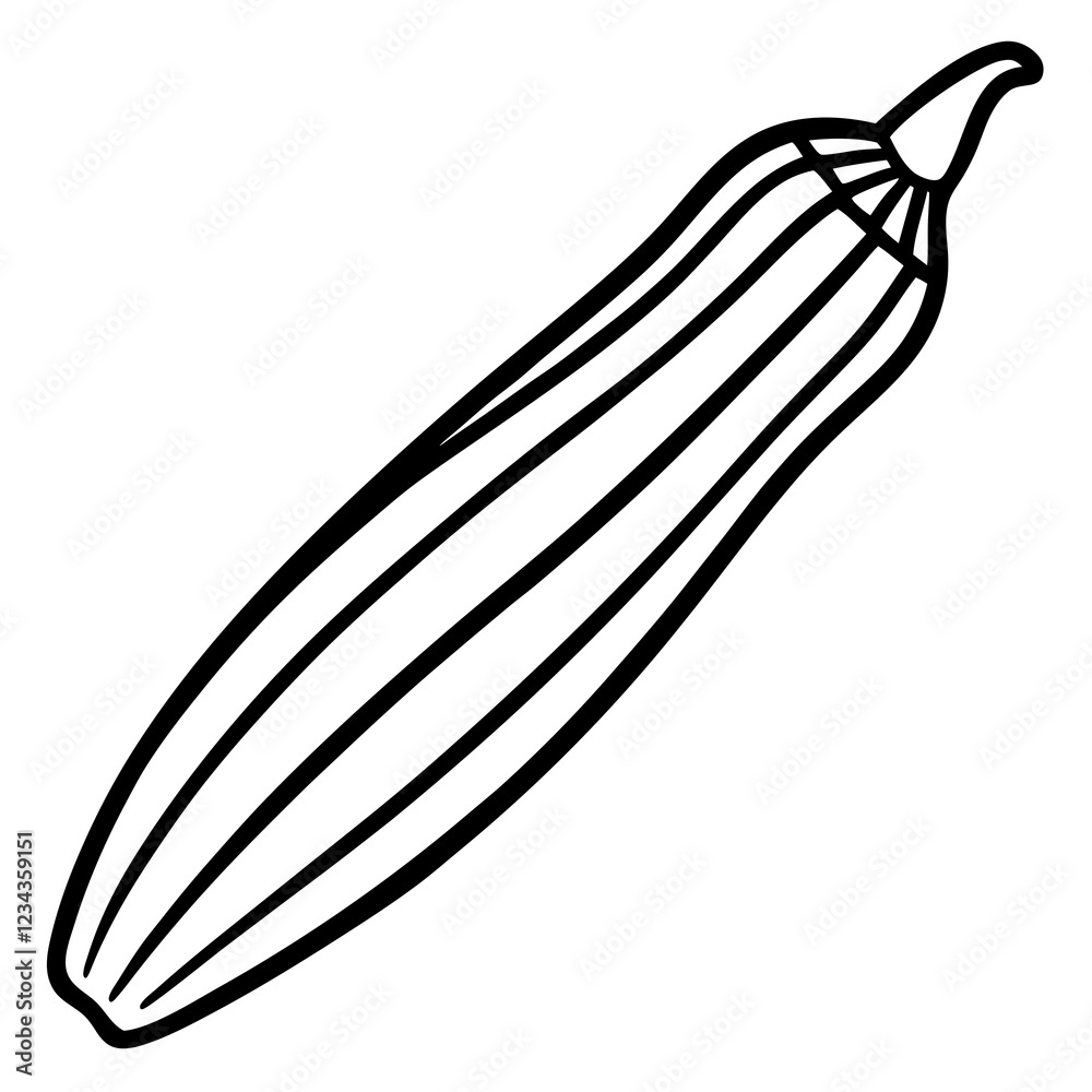 Okra in a Single Stroke Vector Art Okra in a Single Stroke Vector Art