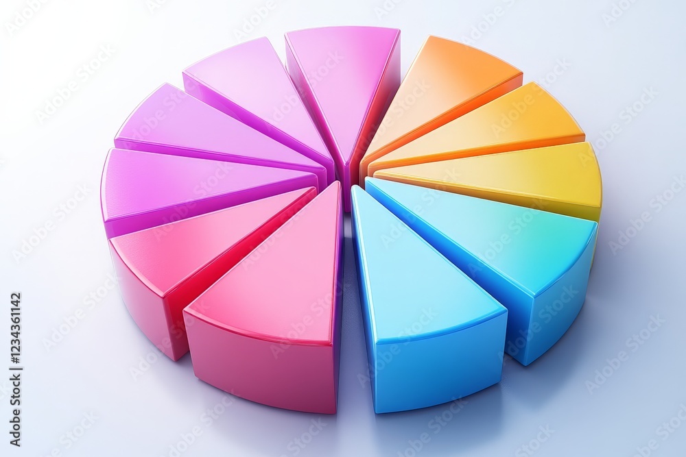 Obraz premium Colorful pie chart segments arranged in a circular layout for data representation