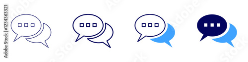 Live chats icon in 4 different styles. Thin Line, Line, Bold, and Bold Line. Duotone style. Editable stroke