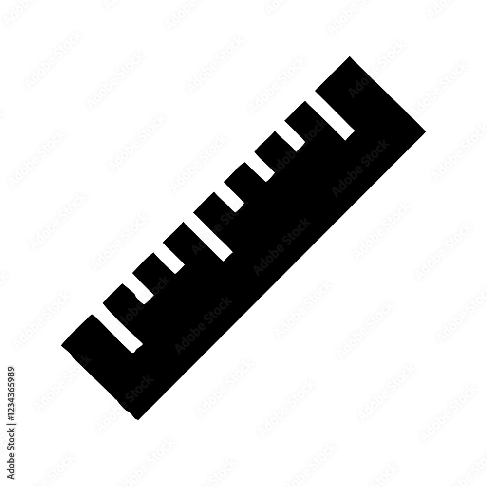 Fototapeta premium Ruler icon, precise and practical, minimalist style, black and white design