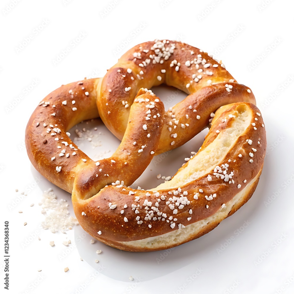 traditional german salted pretzel isolated on white Background traditional german salted pretzel isolated on white Background