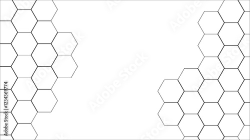  Abstract honeycomb pattern hexagonal background. Abstract geometric shape technology digital hi tech concept background.