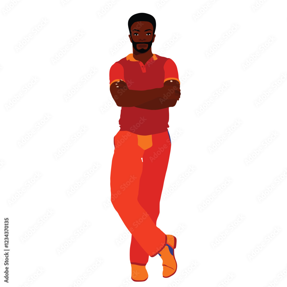 Handsome black man in elegant art style vector Handsome black man in elegant art style vector