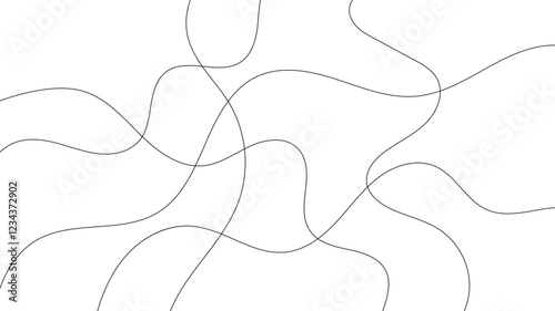 Abstract random line scribble chaotic pattern. Decorative random scribble pattern with tangled curved lines. Abstract wavy linear background outlines random chaotic lines vector illustration.