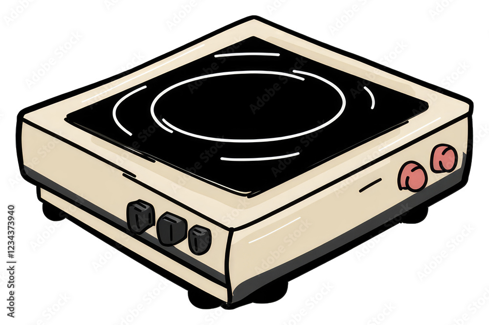 Obraz premium Single Burner Electric Cooktop Kitchen Appliance