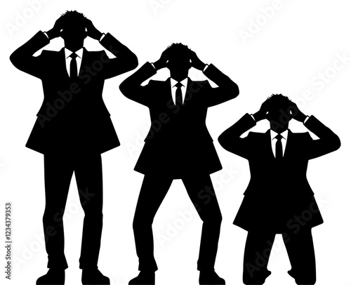 Silhouette Illustration of a Frustrated Man