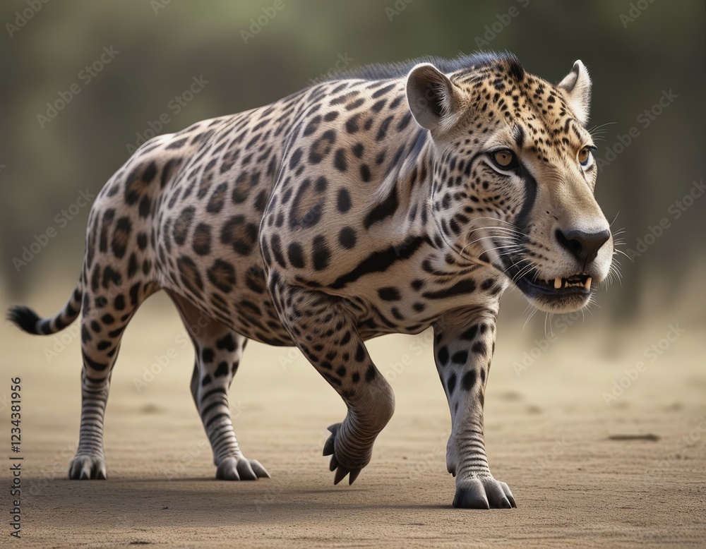 Naklejka premium Hybrid animal between warthog and jaguar.