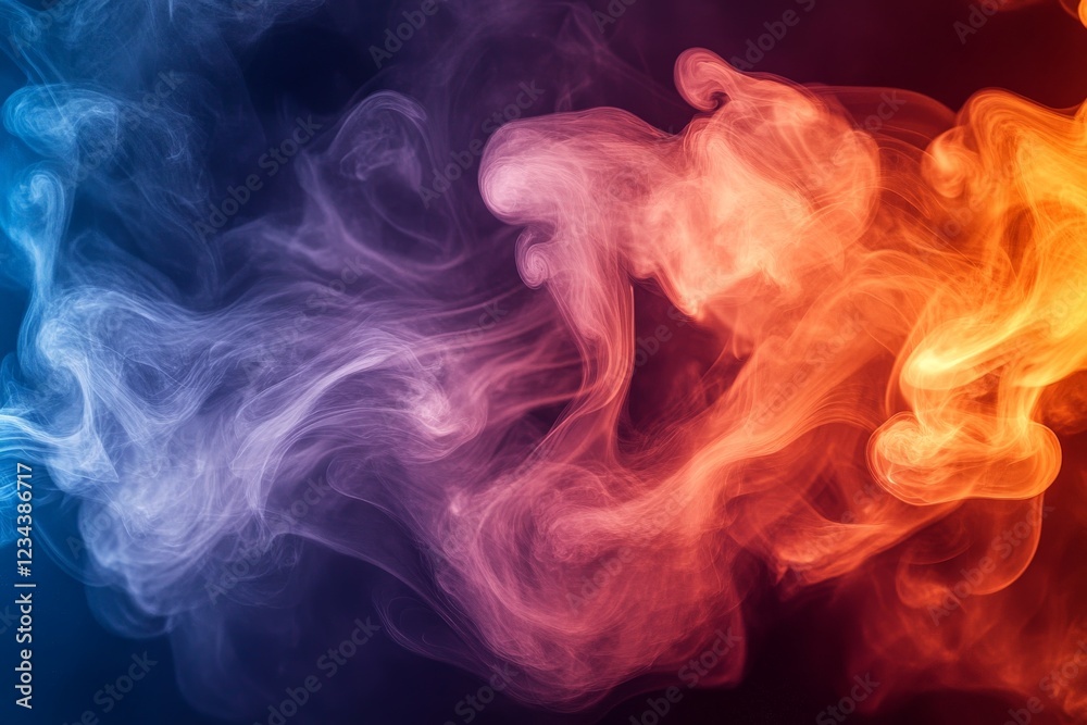 Colorful smoke swirls create a captivating abstract design in vibrant tones Colorful smoke swirls create a captivating abstract design in vibrant tones