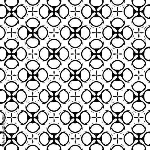 Bold, graphic black-and-white flowers with a seamless, all-over pattern for contemporary designs.