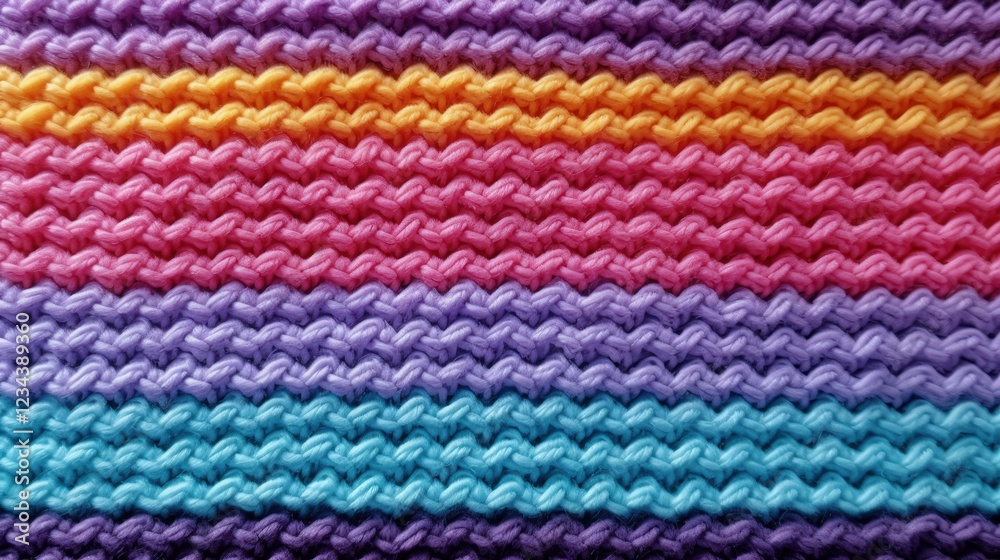 Colorful Crochet and Knitted Seamless Patterns with Vibrant Textures in Shades of Purple, Pink, Yellow, and Blue for Creative Projects Colorful Crochet and Knitted Seamless Patterns with Vibrant Textures in Shades of Purple, Pink, Yellow, and Blue for Creative Projects