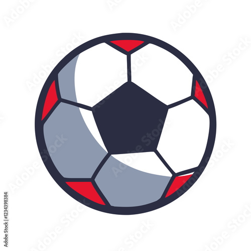 Soccer ball icon with red accents and a modern design