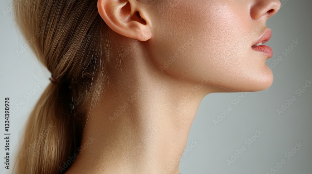 Young Businesswoman Suffering From Neck Pain At Office Young Businesswoman Suffering From Neck Pain At Office