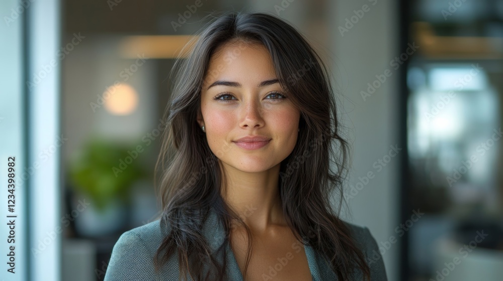 Fototapeta premium Young Businesswoman Suffering From Neck Pain At Office