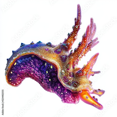 Colorful Sea Creature with Unique Spines and Vibrant Patterns in Ocean Environment photo