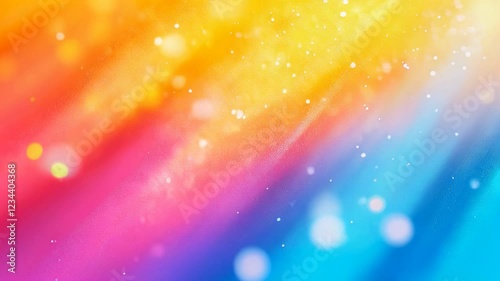Abstract blurred background of rainbow sparkling light bulbs: holiday display