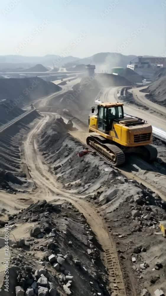 heavy machine operating in the mining area during the daytime heavy machine operating in the mining area during the daytime