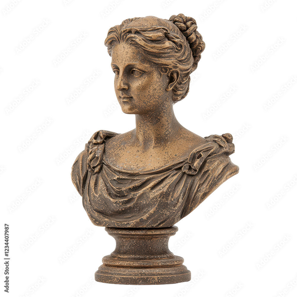 Fototapeta premium A detailed bust sculpture representing classical beauty and artistry.