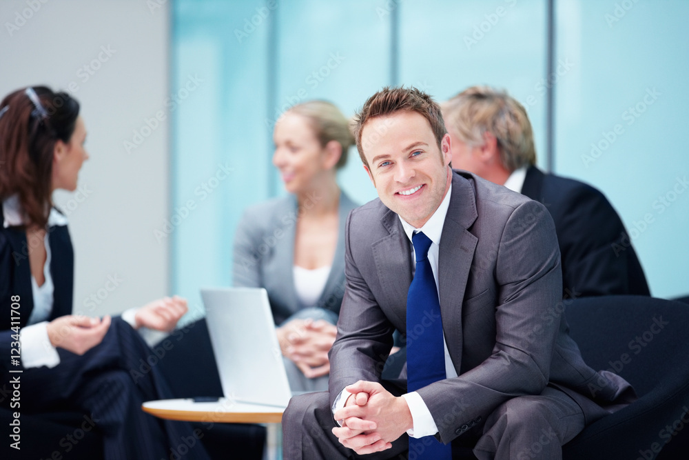 Portrait, meeting or confident businessman with smile or legal team for court case, research or support. Collaboration, proud or lawyers in office with attorney or advisor at law firm for feedback Portrait, meeting or confident businessman with smile or legal team for court case, research or support. Collaboration, proud or lawyers in office with attorney or advisor at law firm for feedback