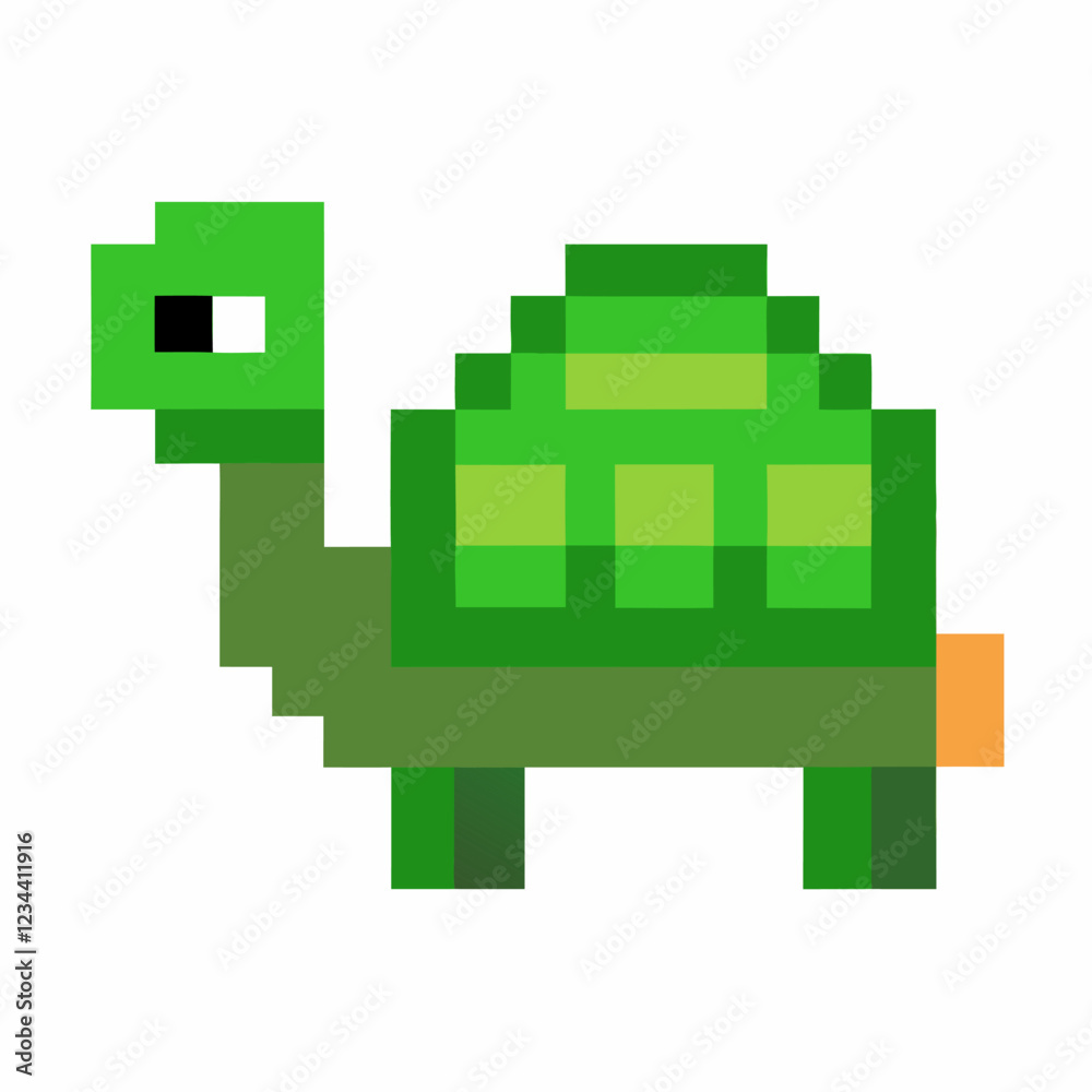 Pixel Art Green Turtle Illustration Retro Style Digital Animal Graphic Pixel Art Green Turtle Illustration Retro Style Digital Animal Graphic