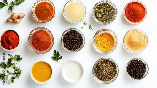 Wallpaper Mural collection of Indian spices on white background Torontodigital.ca