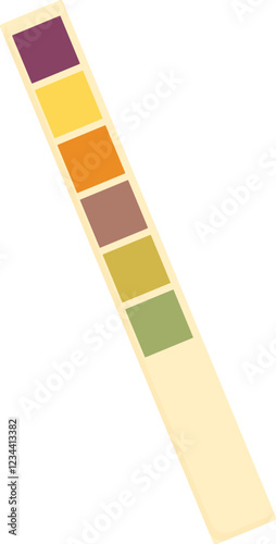 Colorful urine test strip indicating different values for medical analysis, providing quick and easy health diagnostics