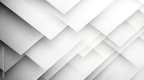 Abstract white geometric layered background design