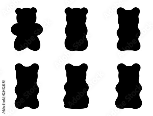 GUMMY BEAR SILHOUETTE ON WHITE BACKGROUND