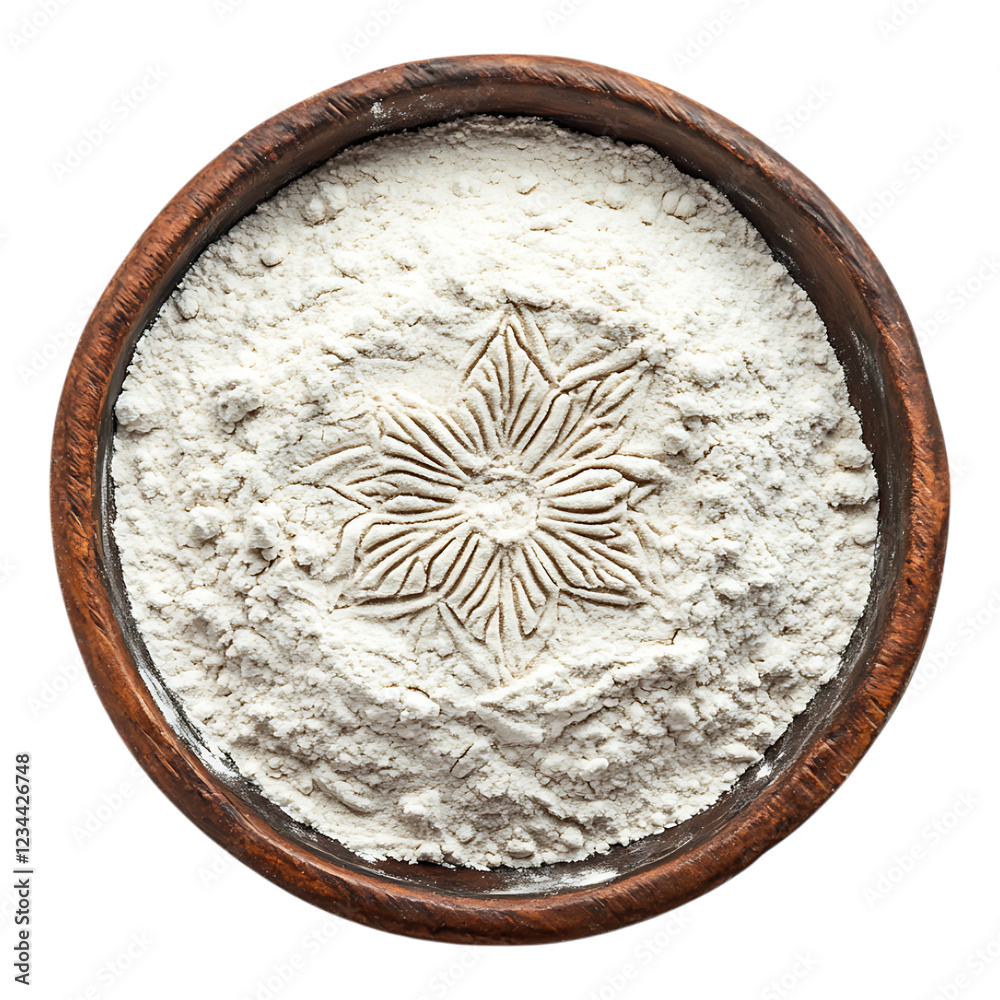 PNG Bowl of Flour Against Transparent Background for Baking, Culinary Design, or Food Packaging Projects PNG Bowl of Flour Against Transparent Background for Baking, Culinary Design, or Food Packaging Projects